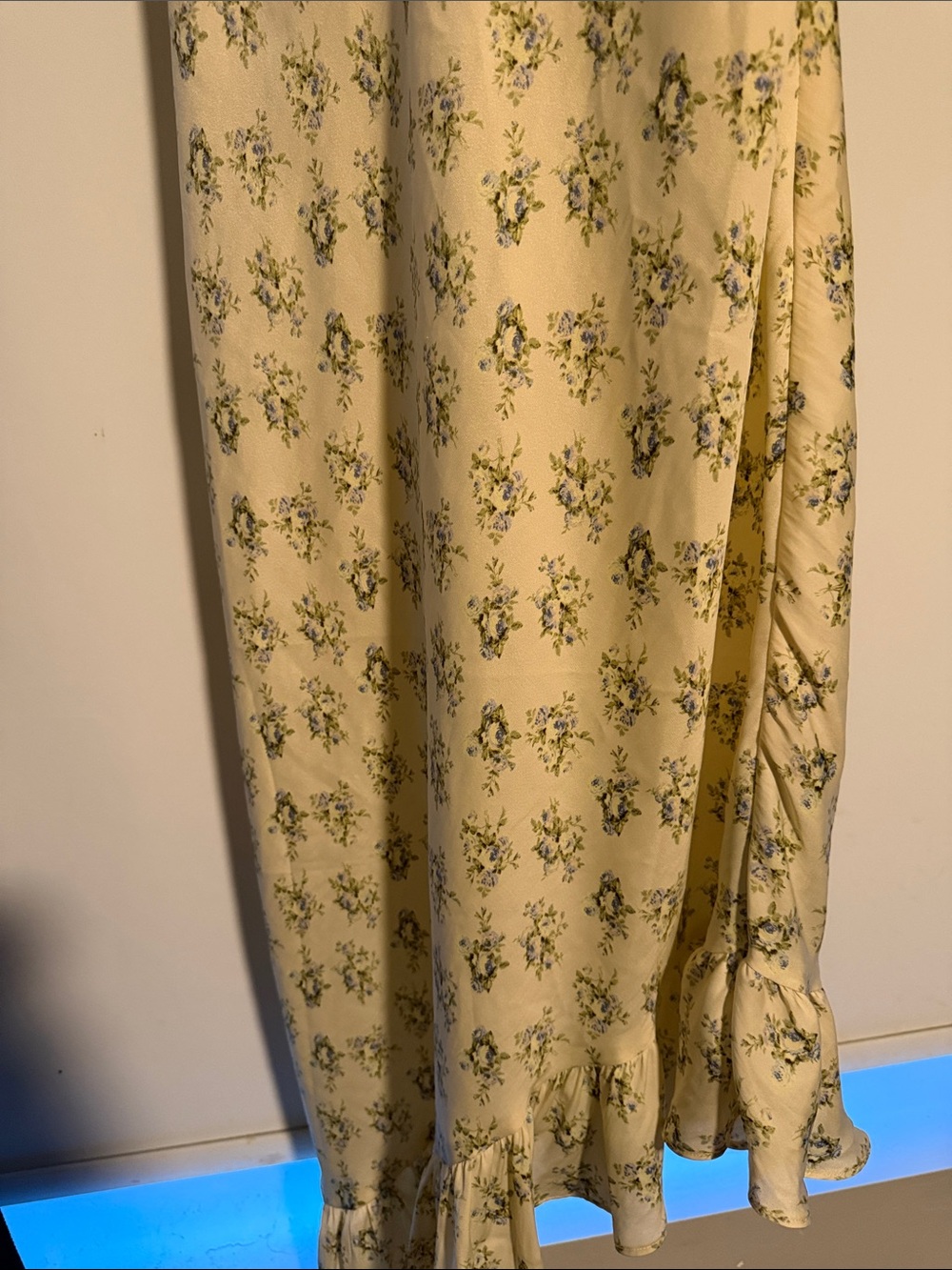 Kimchi Blue Yellow Floral Lace-Trim Midi Dress - Picture 2 of 4